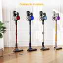 OLIXIS Cordless Vacuum Cleaner with Flexible Steering & Extendable Pole,3 Brush Heads, Lightweight Wireless Rechargeable Upright Vacuum with LED Light & Wall Mount for Hardwood Floors & Carpet