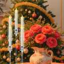 8 Set 5 Arm Acrylic Candelabra Centerpiece, Mjkeomo 27'' Tall Clear Candle Holder for Table, Wedding, Christmas, Fireplace Mantel Decor, Fits 0.82" LED Candles