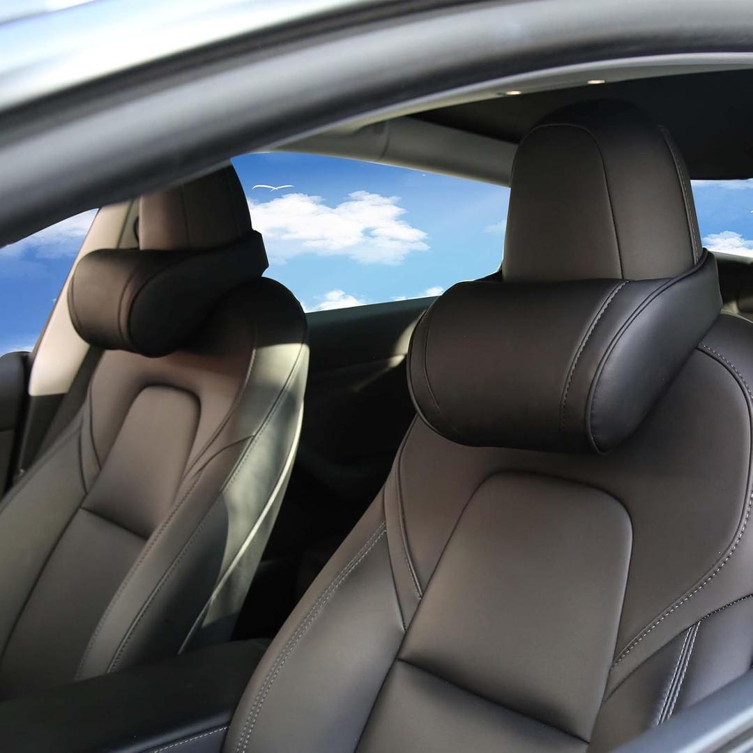 Car Neck Pillow Memory Foam Automotive Seat Cushions of Headrests for Relieving Neck Stiffness Seat Neck Support Pillow, Fits All Vehicles, 2 Pieces, Black Car Neck Pillow Memory Foam Automotive Seat Cushions of Headrests for Relieving Neck Stiffness Seat Neck Support Pillow, Fits All Vehicles, 2 Pieces, Black