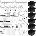 Ultimate 121-Piece Pegboard Hooks Set, Pegboard Accessories with Metal Hooks, Durable Peg Board Organizer Accessories, Pegboard Bins, Peg Board Tool Utility Hooks