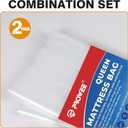 2 Pack King/Cal King Mattress Bag for Moving and Storage, Clear Plastic Mattress Cover for Moving, Waterproof Mattress Disposal Bags