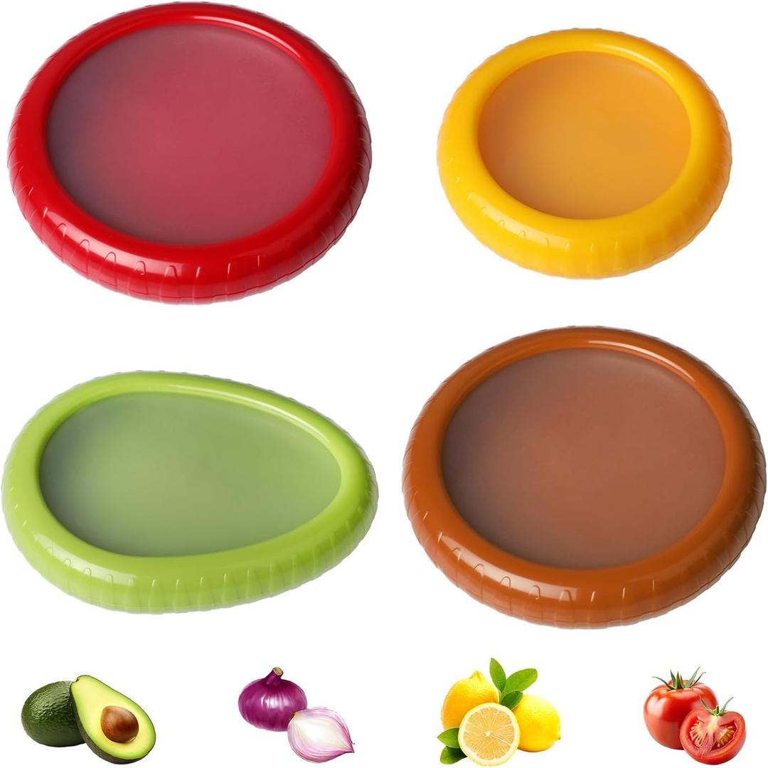 Avocado Saver and Onion Storage 4 Set - Reusable Avocado storage containers -for Apples, Tomatoes,Lemons and Potatoes