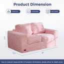 MAXYOYO Bean Bag Chair, Boneless Couch with Armrests, Pillows & Foam | Plush Foam Filled Lounge Chair, Supportive Comfort for Relaxing, Reading or Gaming in Living Rooms and Bedrooms, Beige, Loveseat