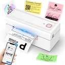 Bluetooth Thermal Shipping Label Printer, Wireless 4x6 Shipping Label Printer for Packages, High-Speed Thermal Printer Compatible with Android, iOS & Windows for Amazon, Ebay, Shopify, USPS (White)