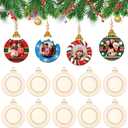 COCHIE Wooden Christmas Photo Ornaments Crafts to Paint for Christmas Tree Decorations, Color Your Own Xmas Picture Frame Hanging Ornament Craft for Painting Set of 10 (Christmas Ball)
