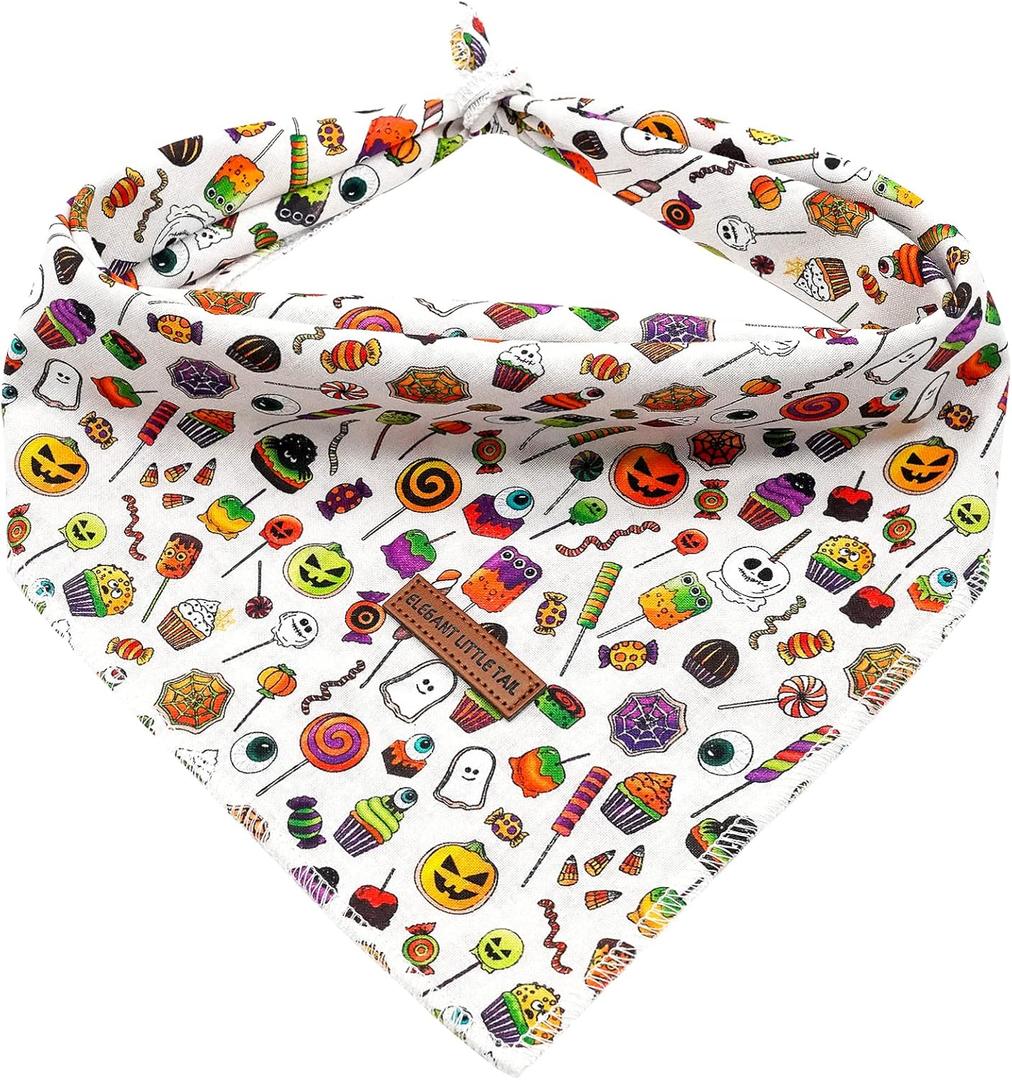 Elegant little tail Halloween Dog Bandana, Holiday Girl Boy Dog Bandanas for Small Medium Large Soft Dogs Washable Square Dog Scarf Adjustable Dog Kerchief (Large (Pack of 1)) Elegant little tail Halloween Dog Bandana, Holiday Girl Boy Dog Bandanas for Small Medium Large Soft Dogs Washable Square Dog Scarf Adjustable Dog Kerchief (Large (Pack of 1))
