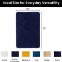 C23 Fluffy Shower Mat 20"x32" Water Absorbent Microfiber Bathroom Rugs, Quick Drying Non Slip Washable Shaggy Bath Mat for Bathroom Floor, Tub & Shower, 210 GSF, Navy Blue