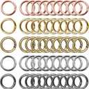 50Pcs Zinc Alloy Spring Round Carabiner Snap Clip Keychain Key Ring Clips for Key Chains, Bag, Purse, Handbag and Craft DIY Accessories (5 Colors)