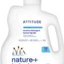 ATTITUDE Liquid Laundry Detergent, EWG Verified, HE Compatible, Plant-Based & Vegan, Natural Laundry Soap, Wildflowers Scent, 36 Loads, 60.8 Fl Oz