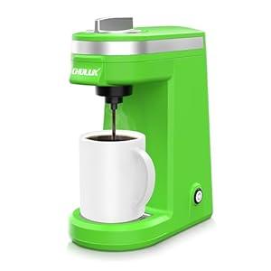 CHULUX Mini Single Serve Coffee Maker for K Cup Capsule, Tiny Small Size Coffee Machine for One Person Travel, RV, Truck and Home, Green