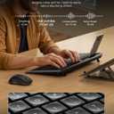seenda Bluetooth Keyboard and Mouse Combo, COE201 3 Multi-Device Connection Keyboard Mouse with Phone Holder, Full Size Wireless Ergonomic Compatible for Windows, Laptop, MacBook, iPad,Black