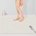Yolife Extra Large Shower Mat 47x32 inch, Non Slip Shower Mat for Inside Shower with Drain Holes and Suction Cups for Bathroom, No Odor TPE Shower Floor Mat,White