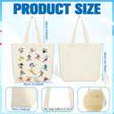 6 Pcs Ski Souvenir Gifts Ski Themed Canvas Bags Tote Bags with Handle Treat Candy Shopping Basket Reusable