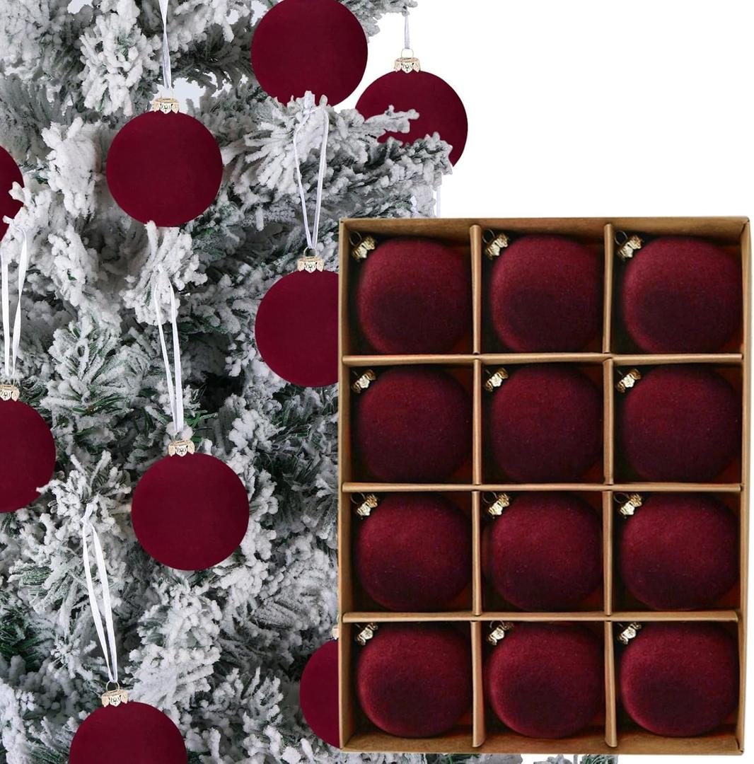 Red velvet Christmas ornament balls