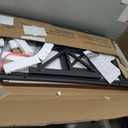 GreenForest Coffee Table with Round Corner, Farmhouse Center Table with 2-Tier Storage Shelf X-Frame Design for Living Room, 39 inch Walnut