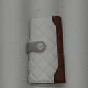 FALAN MULE Women Leather Wallet Large Capacity Bifold RFID Blocking Card Holder with Zipper Coin Pocket (CD-White brown)