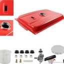 FLYPIG 2-3KW Red Universal 5 GallonUS Generator Fuel Tank 18.9 L Secondary Gas Tank Generator Petcock Filter Gauge Cap assembly Fit for EC2500 EC2500 S Replaces H009-A001-5G