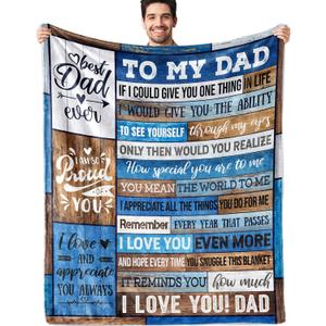 Dad Birthday Gift Birthday Gifts for Dad from Daughter Son Best Dad Gifts Soft Throw Blanket for Bedding Sofa (Dad Gifts, 50 x 58 Inch)