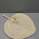 BBTO 32 Pieces Woven Bamboo Fans Handmade Hand Weaving Handheld Natural Raffia Hand Fans Bulk for Indoor Outdoor Summer Cooling Supplies Farmhouse Wall Decor Wedding Party Favors
