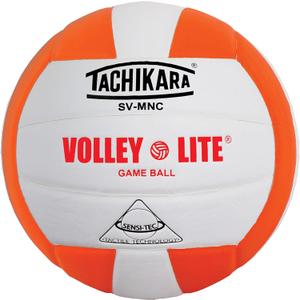 Tachikara SVMNC Volley-Lite Youth Volleyball – Lightweight Official Size Ball for Kids Ages 12 & Under, Orange/ White