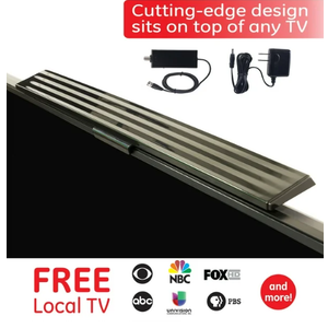 General Electric Hover Amplified Indoor HDTV Antenna, 55-mile Range, VHF 1080P 4K, Black, 37075