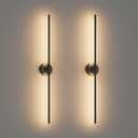 Modern Wall Sconces Set of Two 3000K 40In Hardwired Black Bathroom Sconce Vanity Light Bar 360 Rotate Warm Light for Bedroom Bathroom