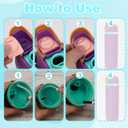 BOXOB 3pcs O Seal Ring & 3pcs Silicone Stoppers for Owala Freesip Cap, Silicone Water Bottle Top Lid Gasket BPA-Free Sealing Accessories for Owala Freesip 24/32oz (Color 4)