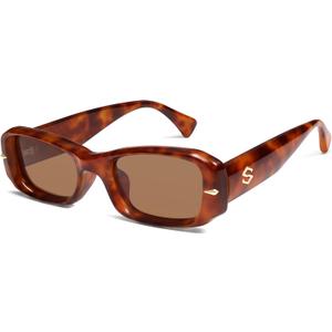 SOJOS Retro Rectangle Polarized Sunglasses Women Men 90s Sunnies UV Protection Womens Mens Sun Glasses SJ2366