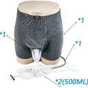 Male Urinal - Wearable Men's Urinal with Elastic Waistband & Two 500ml Urine Collection Bag - Reusable Urine Collector (L)