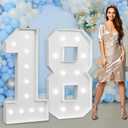 imprsv Marquee Numbers Large 18th-Birthday Decorations: 4ft Light Up Number Party Decor 18 Year Old Girl and Boy Birthday Decoration Backdrop Anniversary Cardboard Big Mosaic Balloon Frame Number 18