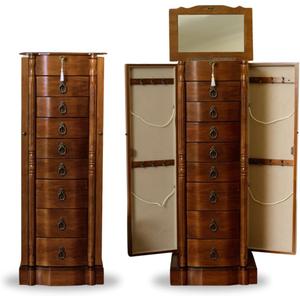Hives and Honey Sheffield Standing Armoire Jewelry Cabinet, Walnut