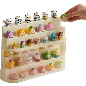 Display Case for Minifigure Figures, Acrylic Minifigure Display Case Box Storage Step Type Minifigure Display Cabinet Suitable for Collectibles Action Figures Under 1.57 Inches (1 Pack)