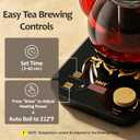 HHT Electric Tea Maker with Infuser, 1 Precise Temperature Control, Glass Electric Kettle for Herbal,Flowers,Fruit Tea and Loose Leaf,BPA-Free,Auto Shut-Off,Brewing Program,Keep Warm,0.8L Black