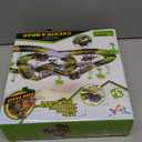 Dinosaur Toys,Create A Dinosaur World Road Race,Flexible Track Playset and 2 pcs Cool Dinosaur car for 3 4 5 6 Year & Up Old boy Girls Best Gift (Green)