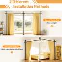 Room Divider Curtain Rod - Heavy Duty Adjustable Curtain Rod for Room Separation, Privacy Room Divider for Bedroom, 10-11ft(H) 58-116inch(W),Easy Install Wall Divider Curtain Rod, Black