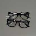 Gaoye Blue Light Glasses for Men - Blocking Square Eyeglasses, Anti UV Ray Computer Gaming Glasses Blue Blockers for Women (Black & Black)