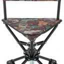 ARROWHEAD OUTDOOR 360° Degree Swivel Hunting Chair Stool Seat, Perfect for Blinds, No Sink Feet, Quick Setup & Takedown, Compact & Lightweight, Carrying Case, Fishing, Rugged 600D Canvas, USA-Based