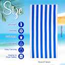 EBOOT 10 Pack Oversized Beach Towel Set Extra Large Pool Towels Microfiber Quick Dry Swim Blanket for Adult Women Men Face Hand Body Bath Travel Pool(Bright Color,28 x 59 Inch,Cabana Stripe)