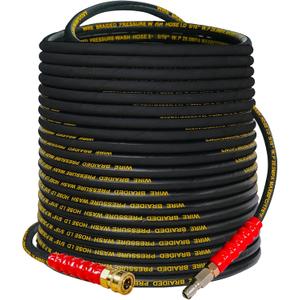 Hourleey Kink Resistant Pressure Washer Hose 100FT, High Tensile Wire Power Washer Hose with 3/8 Inch Quick Connect, 4000 PSI