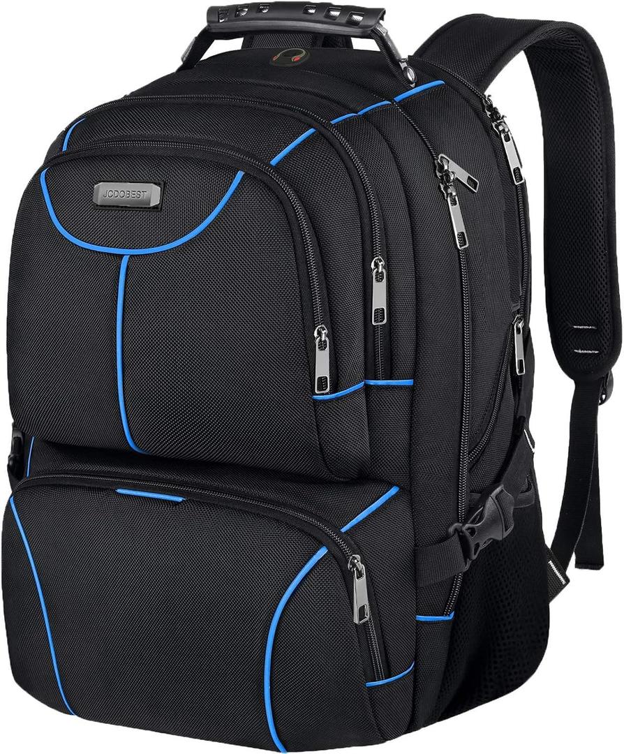 VECKUSON Lunch Bag Backpack, Insulated Cooler Lunch Box Backpack, Extra Large Travel Laptop Backpack TSA Friendly RFID Computer College bag for Women Men,Blue