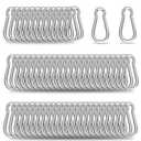 200-Pack M5 Carabiners Clip Heavy Duty Spring Snap Hook, 2Inch Galvanized Steel Carabiner, Safety Quick Links Snap Hooks, Spring Clips for Swing Hammock Camping Keychain Outdoor