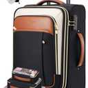 Softside Expandable Carry On Luggage, 20in Carry on Suitcase with Wheels | 22x14x9 Airline Approved Luggage with TSA Lock/Front-Access 15.6in Device Compartment/4 Packing Bags For Travel Business Trip