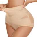 YADIFEN Tummy Control Shapewear for Women High Waisted Panties Slimming Body Shaper Compression Underwear Stomach Girdle (Medium, Nude)