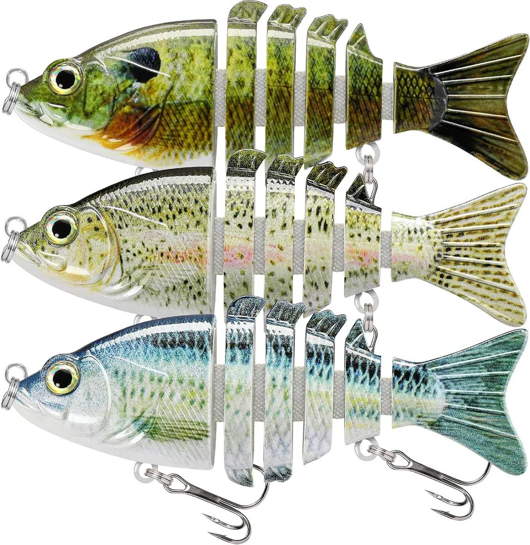 TRUSCEND Swimmax for Saltwater and Freshwater, Realistic Fishing Lures for Bass Trout Crappie Walleye Pike Bluegill Salmon, Swimbait for Bass Fishing, Amazing Fishing Gear Gifts for Family Fishing (A1-3",0.4oz)