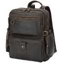 Leather Backpack for Men 15.6" Laptop Backpack 100% Madagascar top-Grain Leather Backpack Dark Brown Large Size