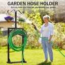 Garden Hose Holder for Outside - Upgraded Water Hose Holders with 5 Spikes & 2 Shepherds Hooks, Freestanding Hose Stand Heavy Duty Hose Hanger Hose Storage Hose Reel Rack for Outside Yard Lawn | for Outside, Upgraded, Hose Stand, Heavy Duty, Hose Hanger, Hose Storage