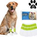 Disposable Waterproof Dog Booties for Paw Protection, Disposable Dog Socks Booties with Double-Layer Bandage for Small Dogs,Dog Paw Socks Protector for Small Medium Dogs (L-Width 1.5-3.14in)