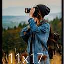 Vittanly 11x17 Picture Frame for Wall, Plexiglass, Displays Poster 8x12 with Mat or 11x17 without Mat, PVC Frame Material, Horizontal or Vertical Hanging, 1 Pack, Black