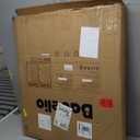 Babelio Metal Auto Close Baby Gate PressGuard P7, 29"-55" Wide Extra Wide Pet Gate for The House and Doorways, Pressure Mounted Walk Thru Child Gate with Door, Brown Wood Pattern