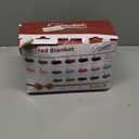 Homemate Heated Blanket Electric Throw - 50"x60" Heating Blanket Throw 1/2/4/6/8 Hours Auto-Off 10 Heat Levels Over-Heat Protection Soft Flannel Sherpa ETL Certification (14 - Lichen (Striped))